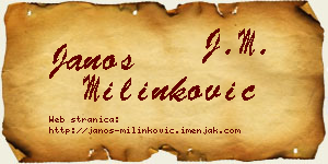 Janoš Milinković vizit kartica